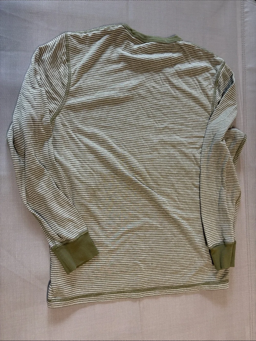 J. Crew Olive and White Striped Long-Sleeve Crewneck sz M EUC